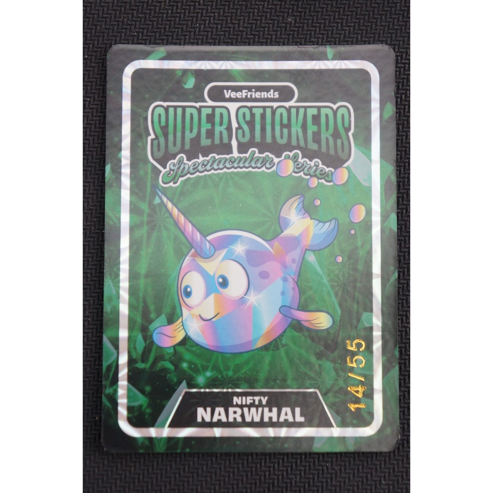 VeeFriends Super Stickers Nifty Narwhal Spectacular Series 14/55 Holo Emerald